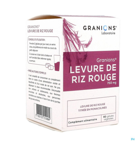 Granions – Levure De Riz Rouge 750 mg 60 Gélules