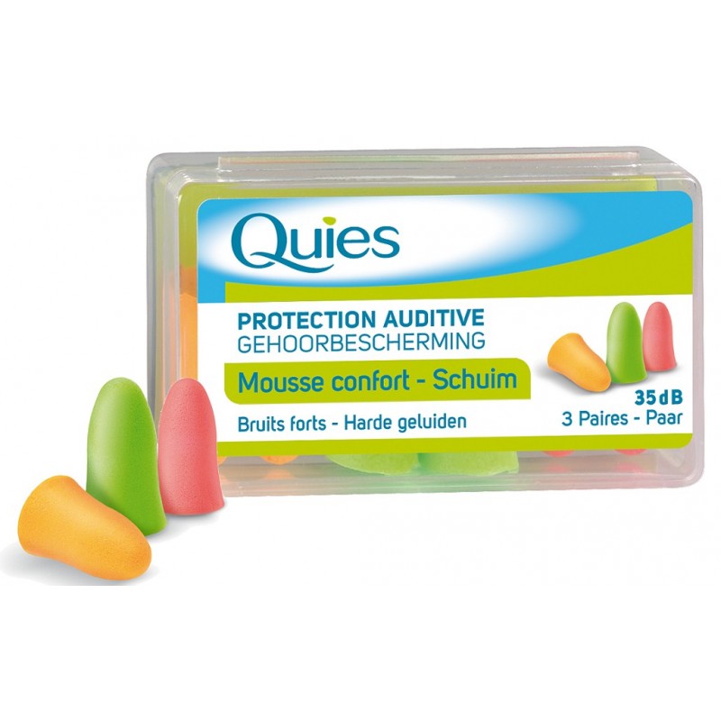 Quies protection Auditive Mousse Confort Fluo 3 Paires