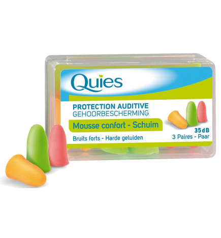 Quies protection Auditive Mousse Confort Fluo 3 Paires