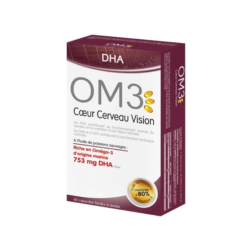 OM3 DHA Coeur Cerveau Vision 60 Capsules