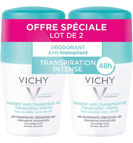 Vichy – Déodorant anti-transpirant bille, 2 × 50 ml