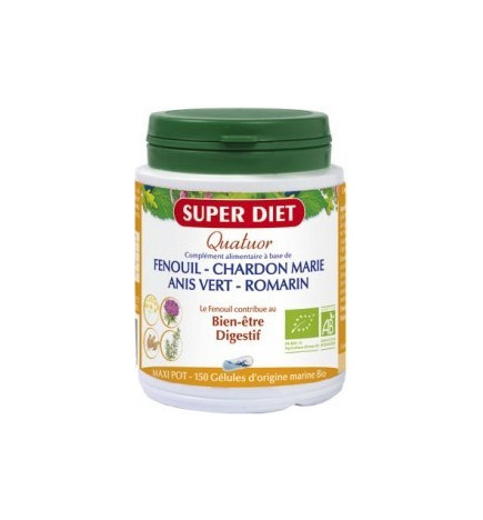 Super Diet Quatuor Bien-être Digestif bio 150 Gélules