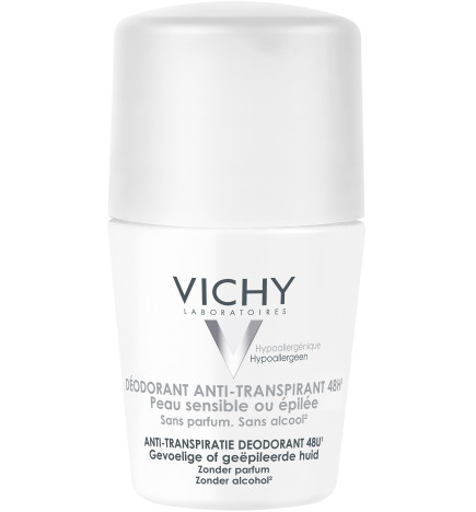 Vichy – Déodorant anti-transpirant 48 h roll-on peau sensible, 50 ml