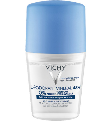 Vichy – Déodorant bille minéral 48 h actif anti-odeur d’origine naturelle, 50 ml