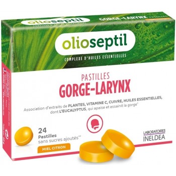Olioseptil Pastilles Gorge-Larynx Miel Citron x 24