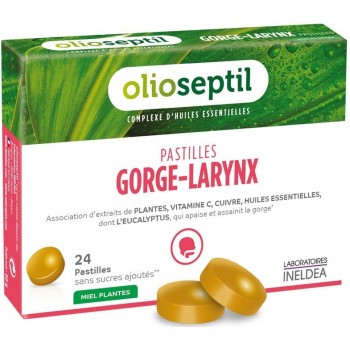 Olioseptil Pastilles Gorge-Larynx Miel Plantes x 24