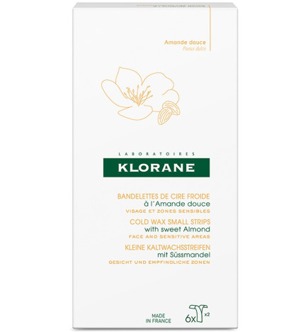 Klorane – bandelettes de cire froide à l’amande douce, visage & zones sensibles