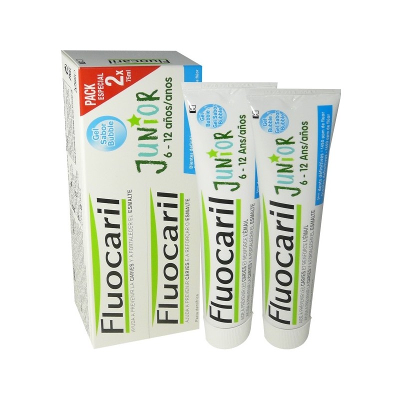 Fluocaril Dentifrice Junior 6-12 ans Gel Bubble 2 x 75 ml