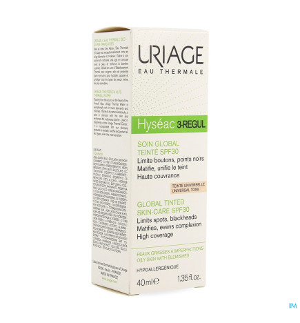 Uriage – Hyséac 3-Regul Soin Global Teinté SPF30 40 ml