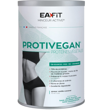 Eafit Minceur Active Protivegan Protéines Végétales Vanille-Caramel 450g
