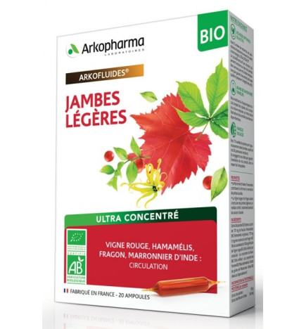 Arkopharma Arkofluides Jambes Légères Bio 20 Ampoules
