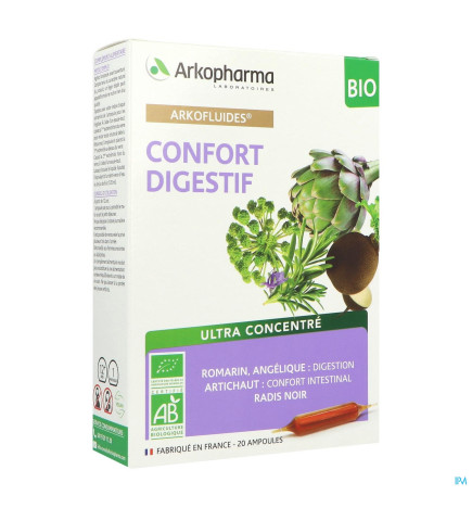 Arkofluides – Confort digestif bio, 20 ampoules