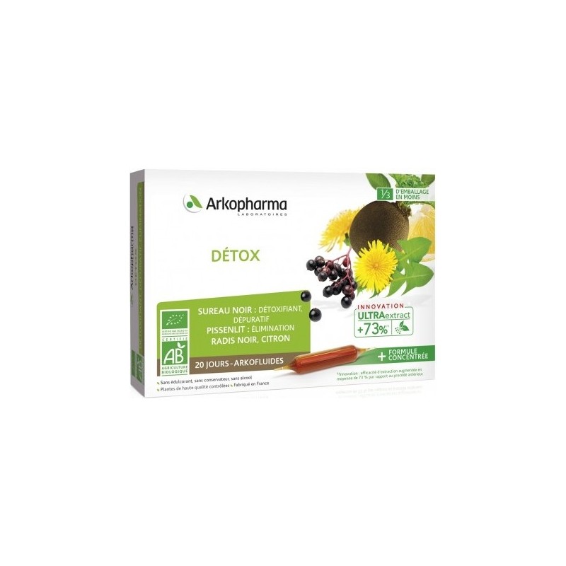 Arkopharma Arkofluides Détox Bio 20 Ampoules