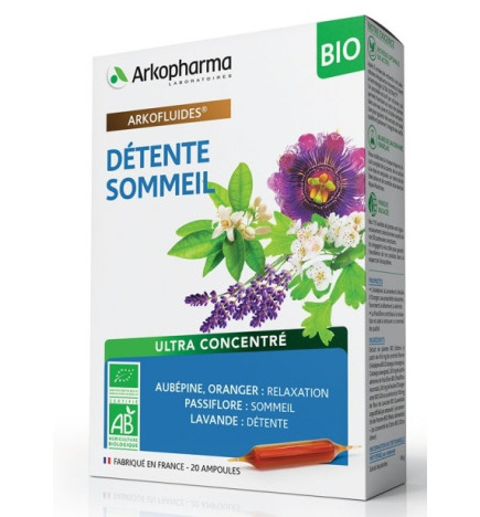 Arkopharma Arkofluides Détente - Sommeil Bio 20 Ampoules