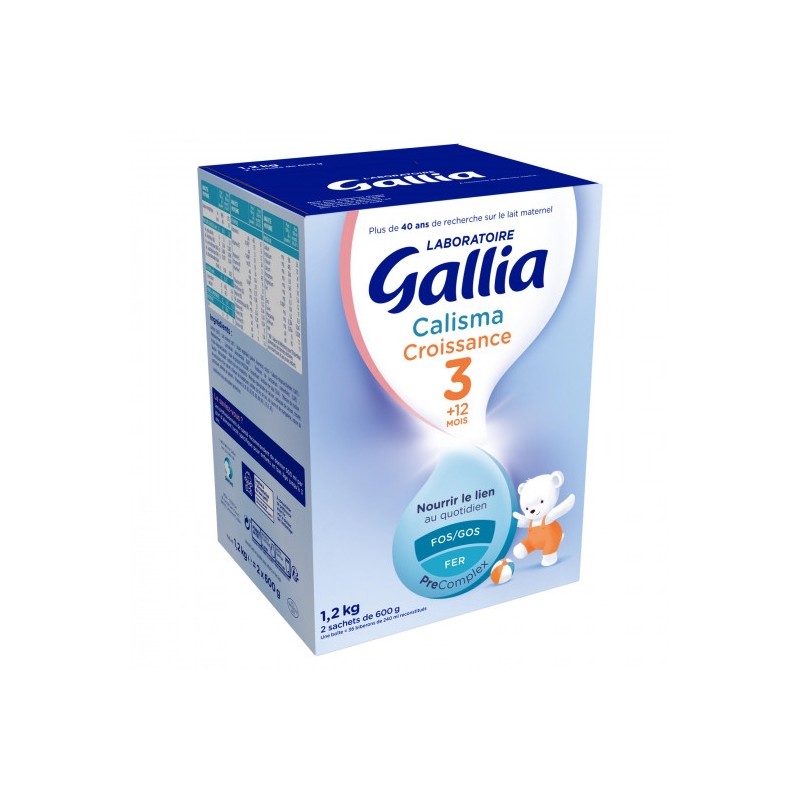 Gallia 3 Calisma Croissance Lait  à Partir de 12 Mois 3 Sachets de 400 g