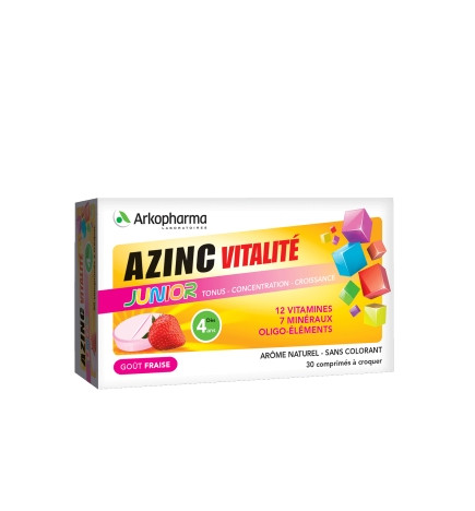 Arkopharma Azinc Forme et Vitalité Junior Goût Fraise 30 Comprimés