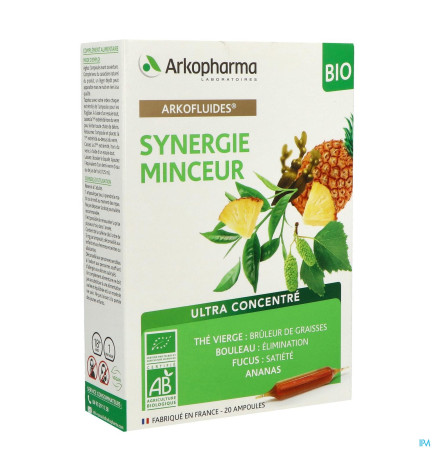 Arkofluides – Synergie minceur bio, 20 ampoules