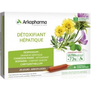 Arkopharma Arkofluides Détoxifiant Hépatique Bio 20 Ampoules