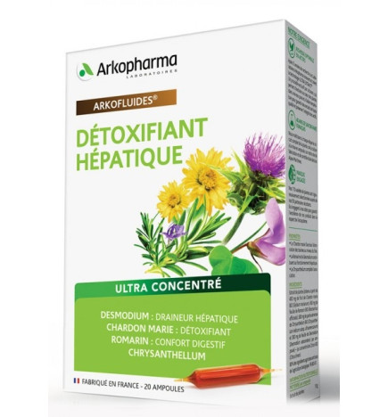 Arkopharma Arkofluides Détoxifiant Hépatique Bio 20 Ampoules