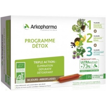 arkopharma Arkofluides Programme Détox Bio 30 Ampoules