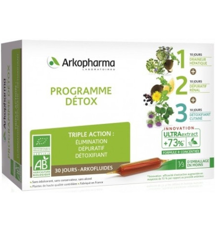 arkopharma Arkofluides Programme Détox Bio 30 Ampoules