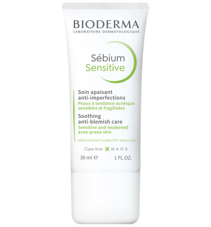 Bioderma – Sébium Sensitive, crème hydratante peaux acnéiques, 30 ml