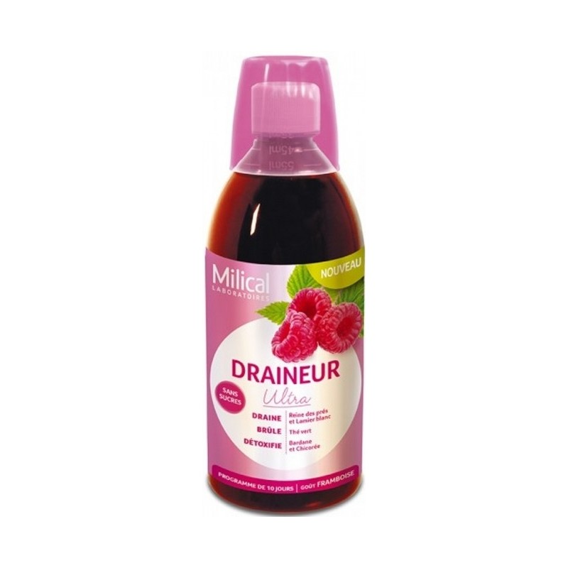 Milical Draineur Ultra Goût Framboise 500 ml