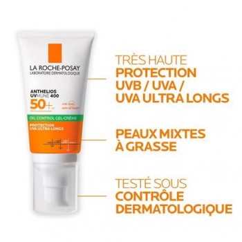 La Roche-Posay Anthelios Spf 50 Anti-brillance Gel-crème 50 ml