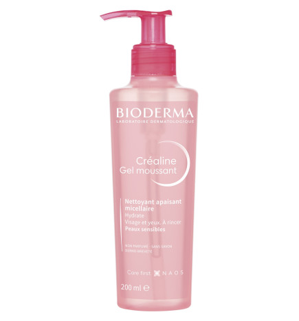 Bioderma – Créaline gel moussant, nettoyant visage doux peaux sensibles à intolérantes, 200 ml