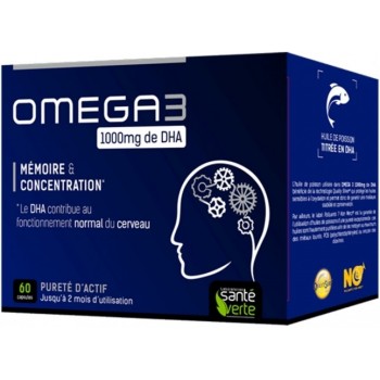 Santé Verte Omega 3 1000mg De DHA 60 Capsules