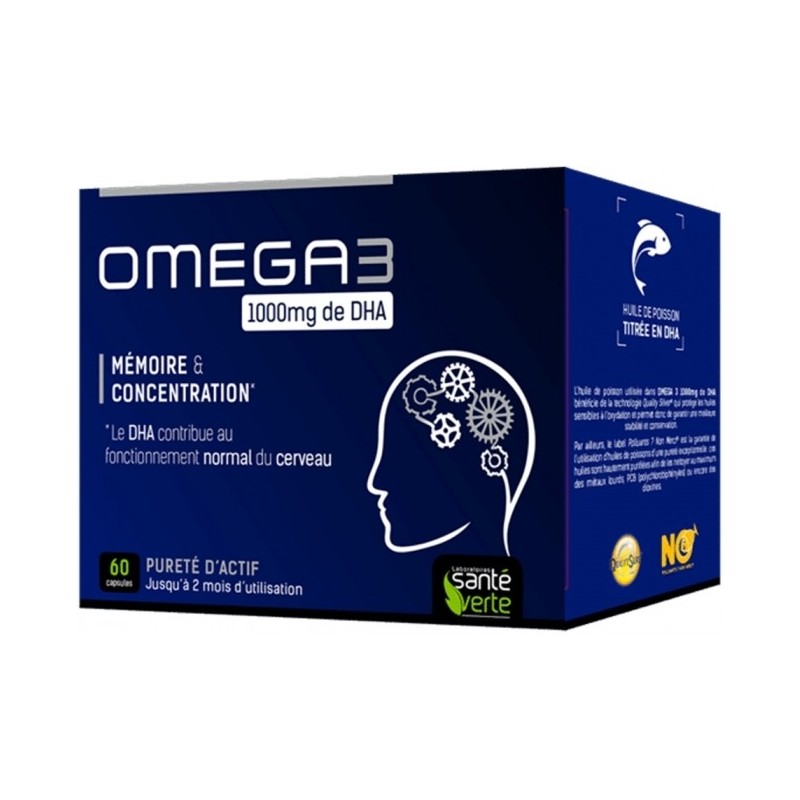 Santé Verte Omega 3 1000mg De DHA 60 Capsules