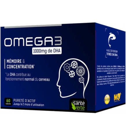 Santé Verte Omega 3 1000mg De DHA 60 Capsules