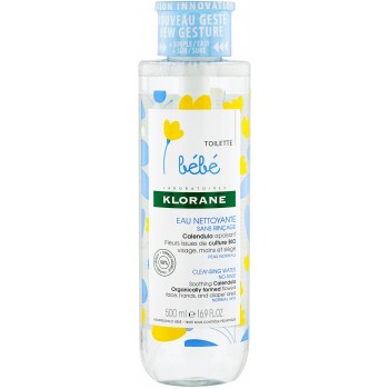 Klorane – Eau nettoyante bébé au calendula, 500 ml