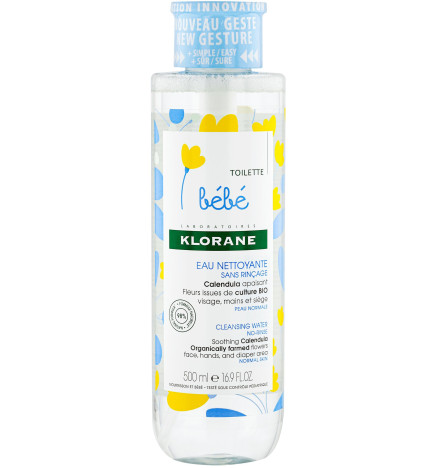 Klorane – Eau nettoyante bébé au calendula, 500 ml