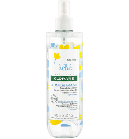 Klorane – bébé eau fraîche parfumée au calendula apaisant, peau normale, 500 ml