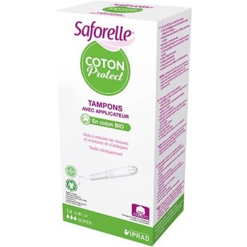 Saforelle Coton Protect Tampons Avec Applicateur Bio Super x 14