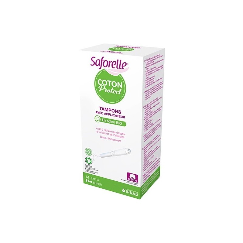 Saforelle Coton Protect Tampons Avec Applicateur Bio Super x 14