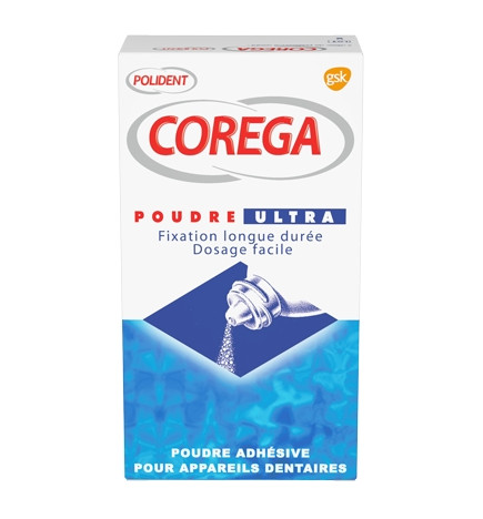 Corega Poudre Ahésive Pour Prothèses Dentaires Ultra 40 g
