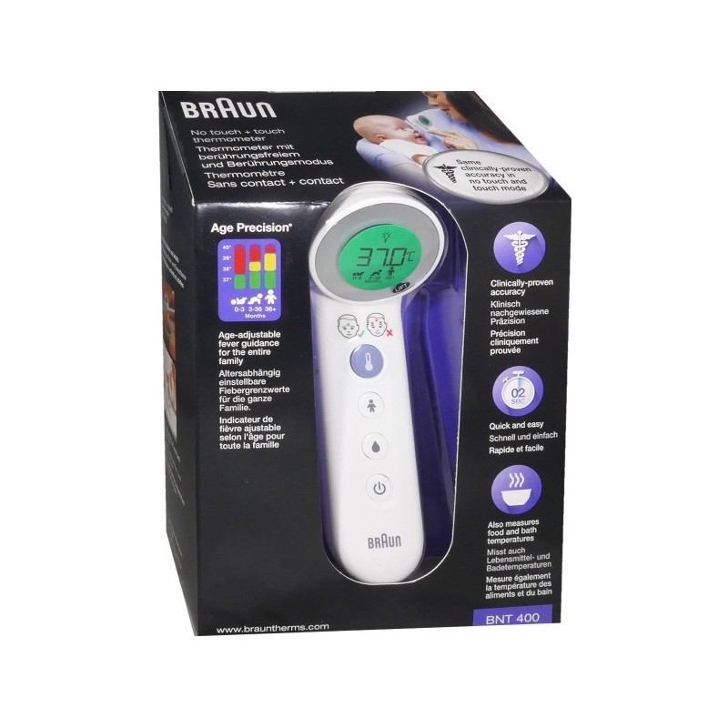 Braun Thermomètre Sans Contact + Contact BNT 400