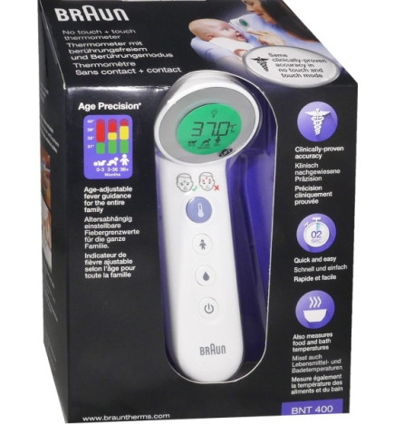 Braun Thermomètre Sans Contact + Contact BNT 400