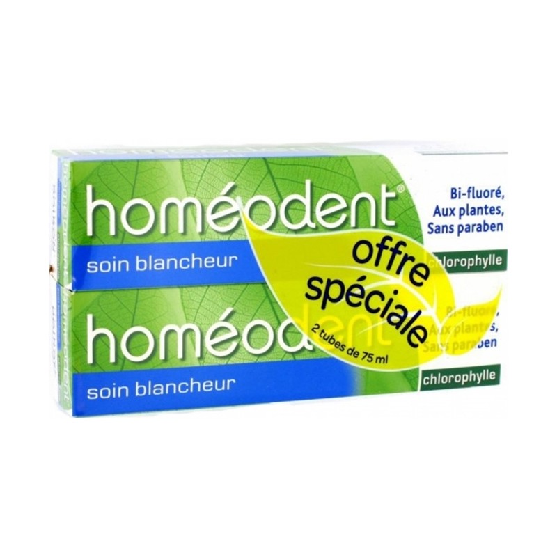 Homéodent Soin Blancheur Dentifrice Chlorophylle 2 x 75 ml