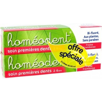 Homéodent Soin Premières Dents Dentifrice Gel 2-6 Ans 2 x 50 ml