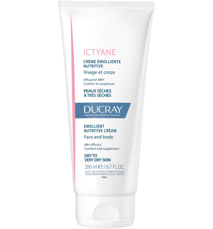 Ducray – Ictyane crème émolliente nutritive peaux sèches et très sèches, 200 ml