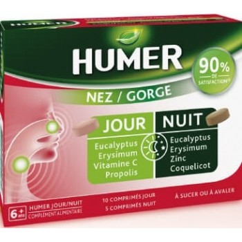 Humer Nez/Gorge Jour Nuit 15 Comprimés