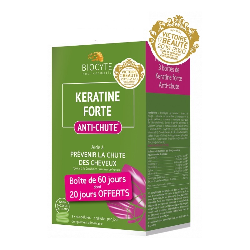 Biocyte Nutricosmetic Keratine Forte Anti-Chute 120 Gélules
