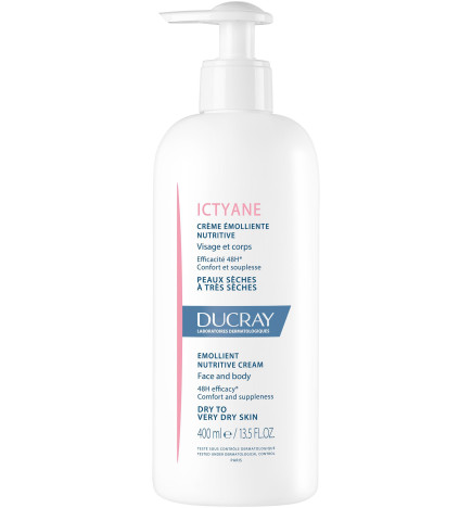 Ducray – Ictyane crème émolliente nutritive peaux sèches et très sèches, 400 ml
