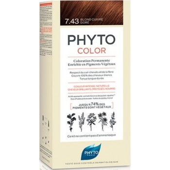 Phyto Phytocolor Coloration Permanente 7.43 Blond Cuivre Doré
