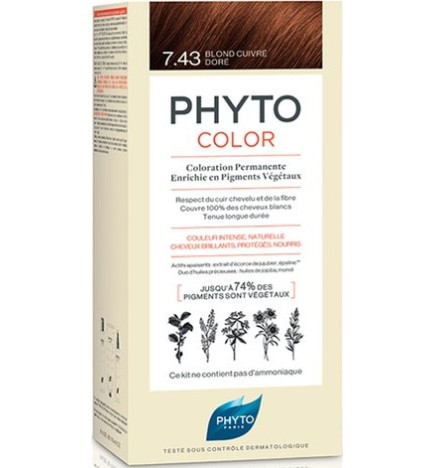Phyto Phytocolor Coloration Permanente 7.43 Blond Cuivre Doré