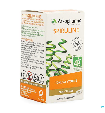 Arkogégules – Spiruline bio, 45 gélules