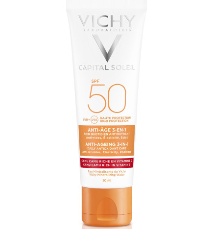 Vichy – Capital Soleil anti-âge 3-en-1 SPF50, 50 ml